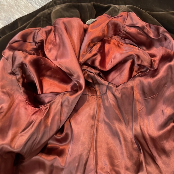 Surrey Canada Vintage Velvet Coat Trench Midi Brown Size Medium - Picture 10 of 16